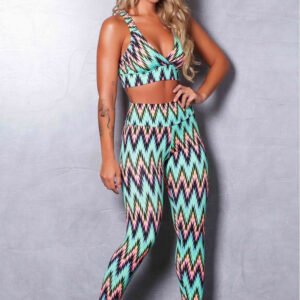Conjunto fitness estampado (top + legging)