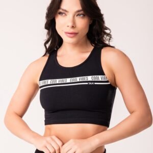 Cropped moletom regata preto