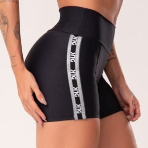Short energy poliamida preto com elástico