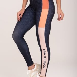 Legging fitness feminina estampada motivation azul printed