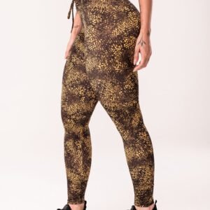 Legging fitness feminina com franzido estampada crocodile skin euphoria
