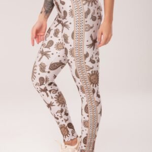 Legging fitness feminina com cós transpassado estampada despertar astral
